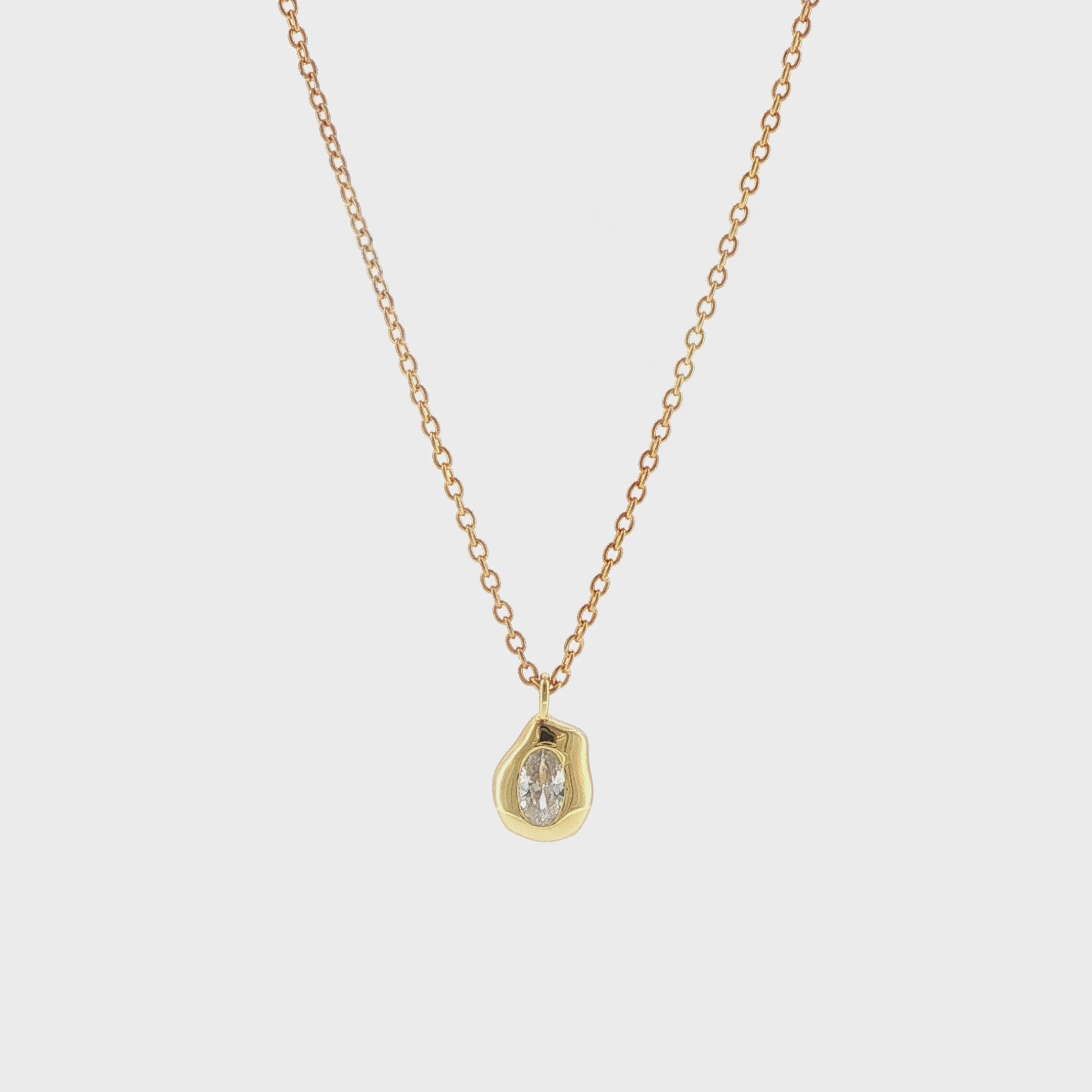 Gold-Plated Silver & Cubic Zirconia Molten Pendant