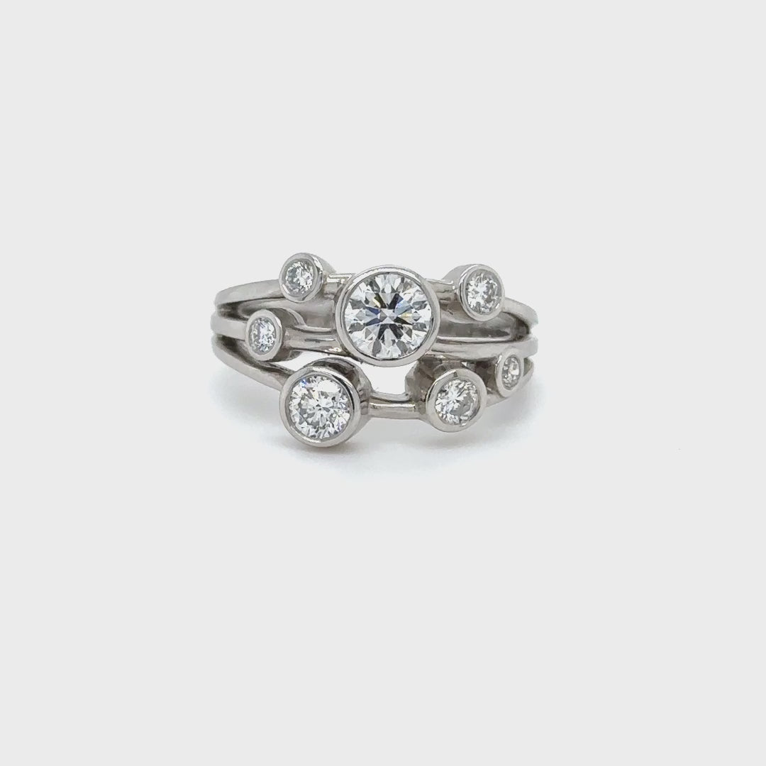 Platinum & Diamond Bubble Ring
