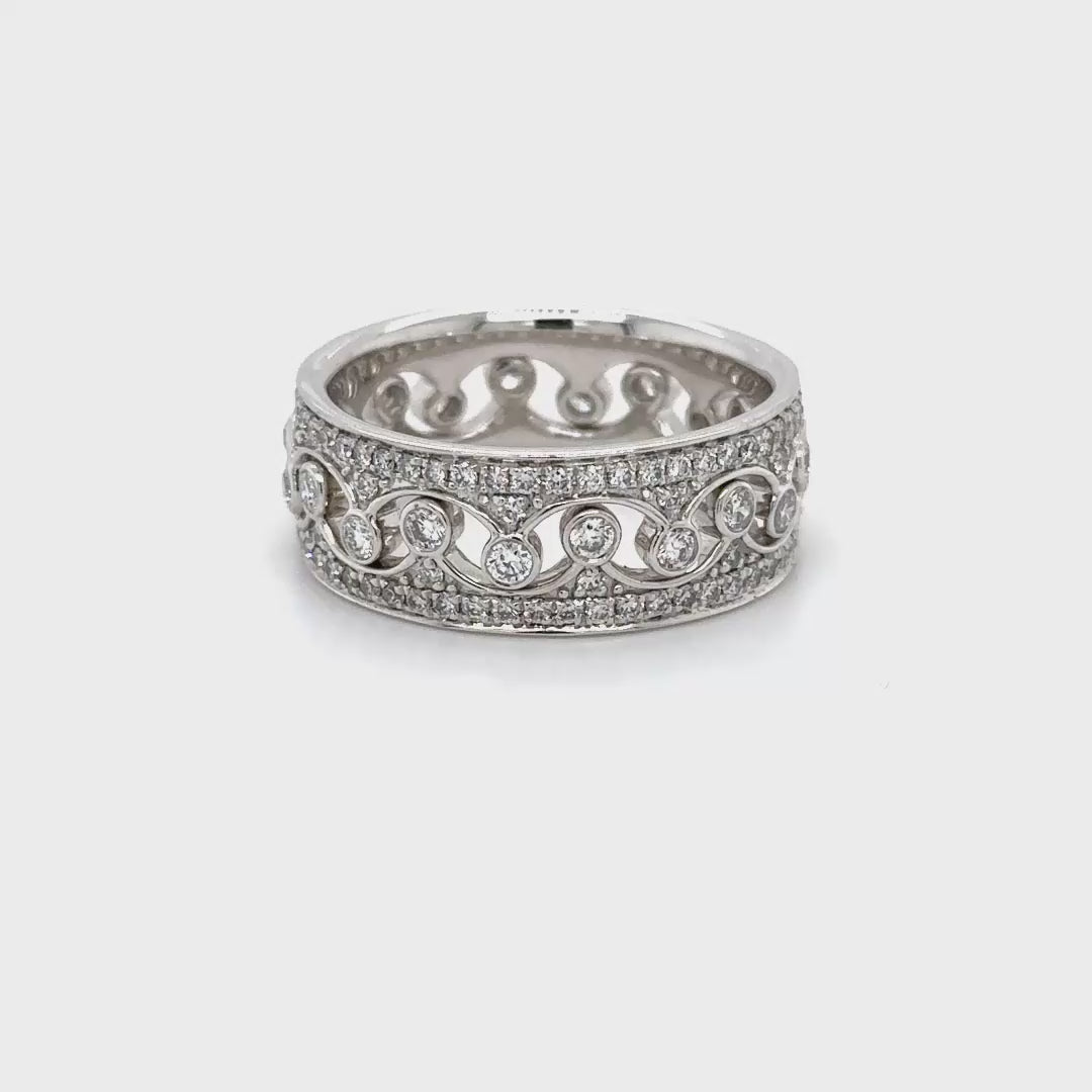 Diamond Crown Double Stacking Rings