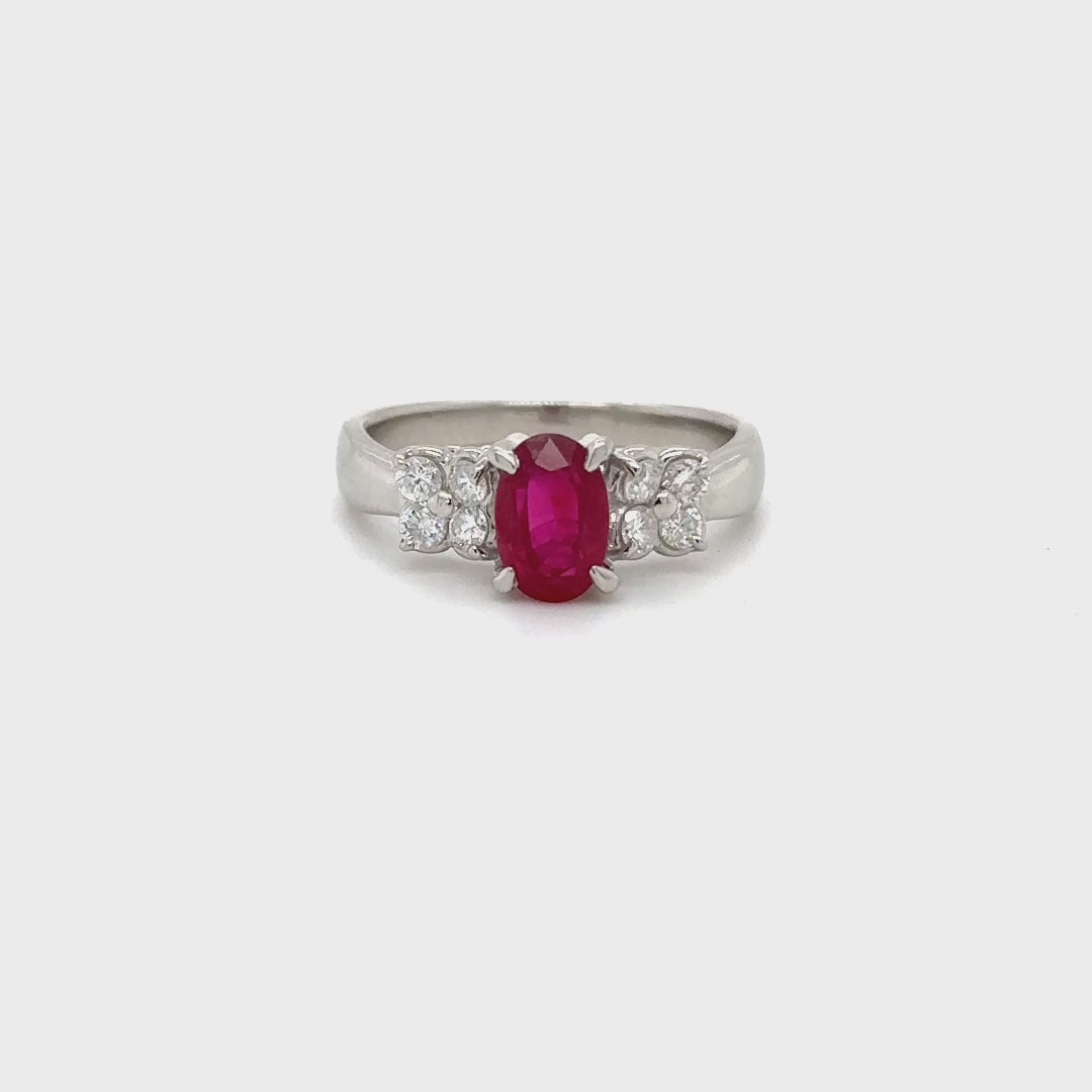 1.22ct Ruby & Platinum Ring