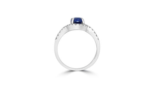 Oval-Shaped Sapphire Twist Ring