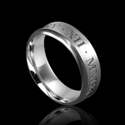 Roman Numeral Engraved Ring