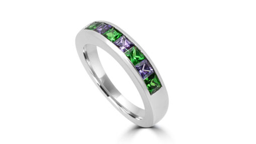 Striking Tsavorite & Purple Sapphire Ring