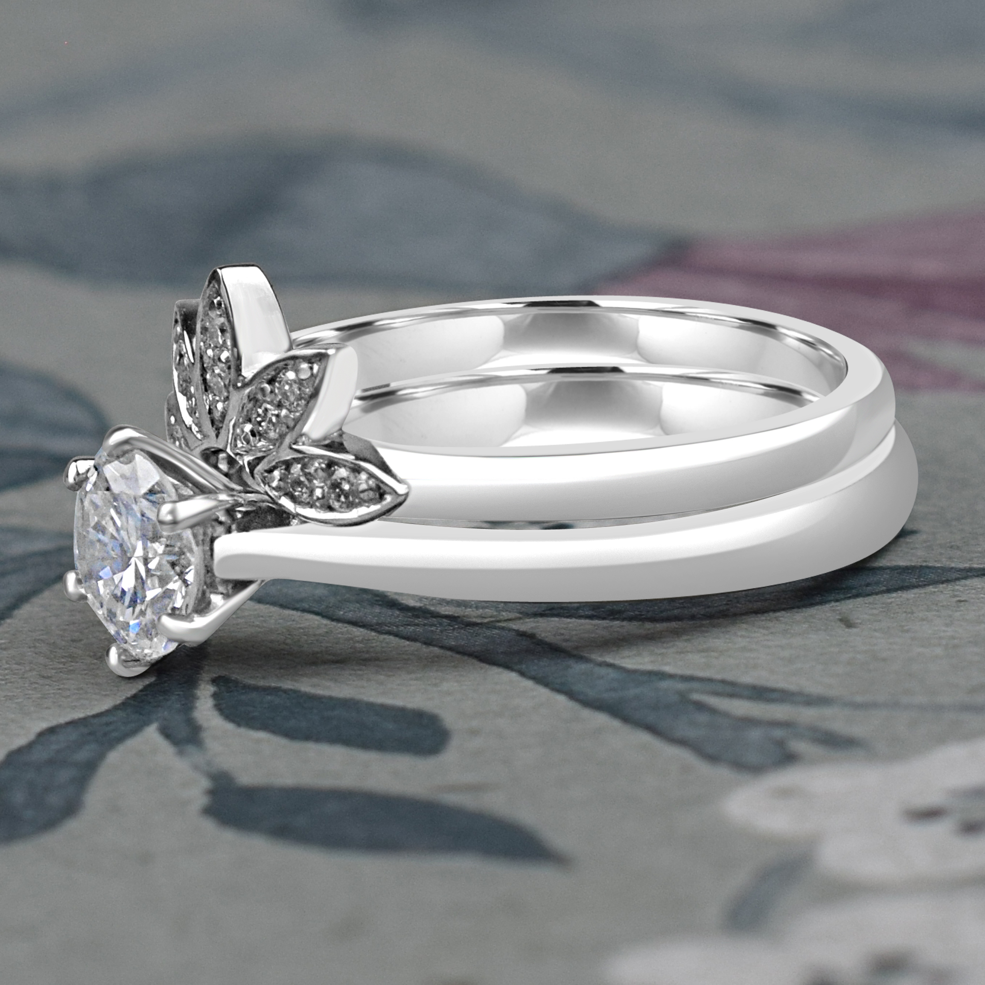 Diamond Petal Wedding Ring