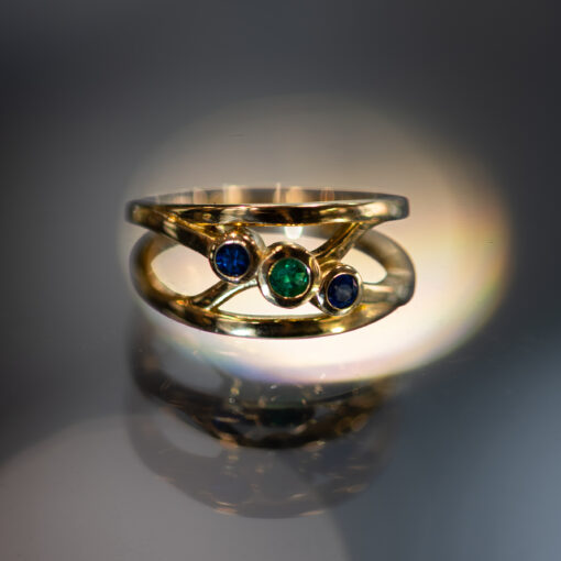 Emerald & Sapphire Gold Ring