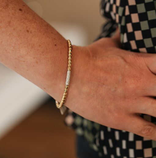 Gold & Diamond Sprung Bracelet