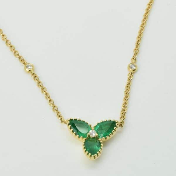 Emerald Trefoil Necklace - Coppins Jewellery