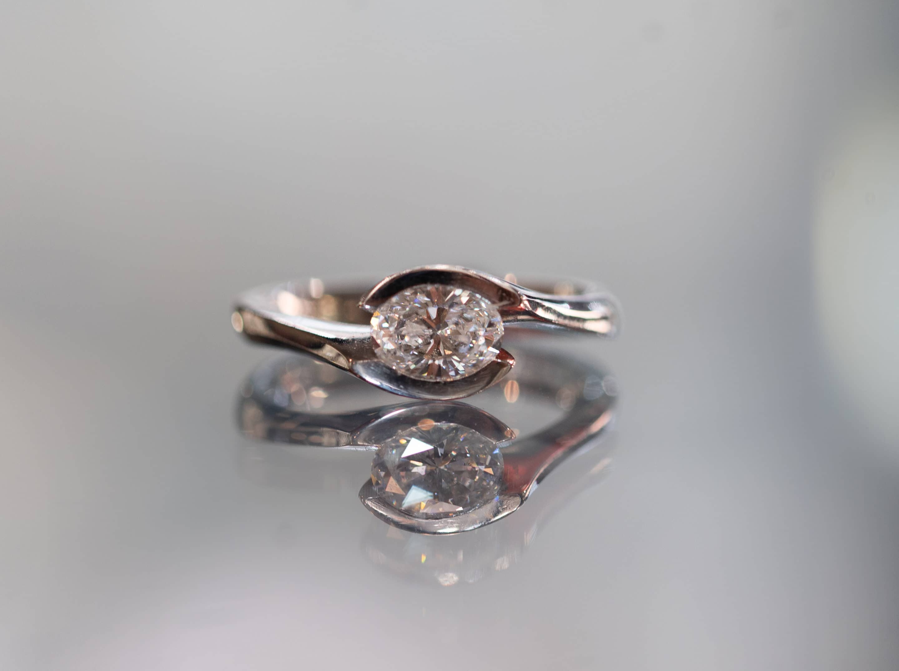 Twist Tension Diamond Set Round Diamond Engagement Ring | Rêve Diamonds