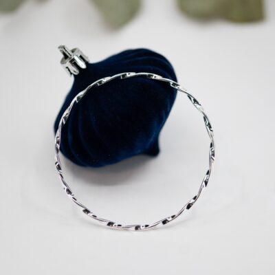 Twisted Silver Bangle