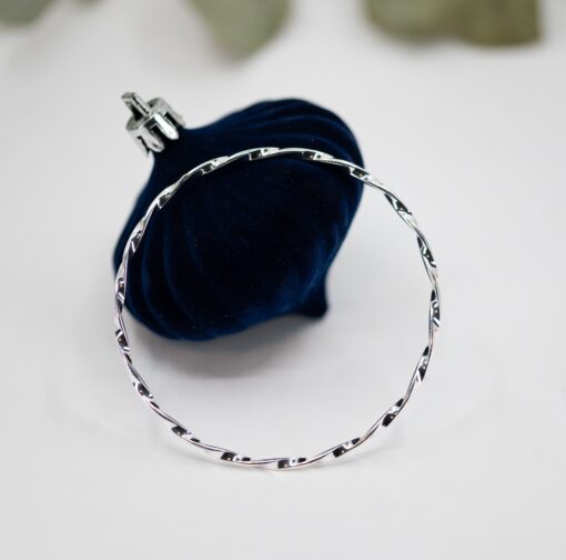 Twisted Silver Bangle