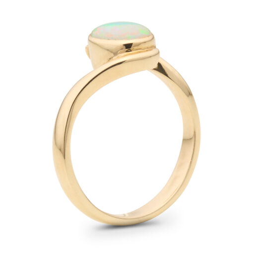 Cabochon Opal Twist Ring