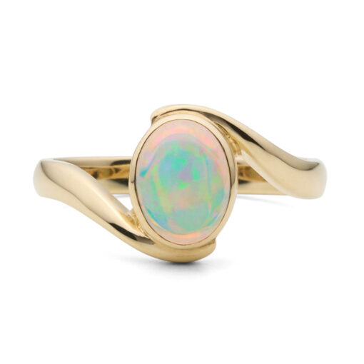 Cabochon Opal Twist Ring