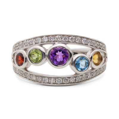 Multi-Coloured Gemstone Ring