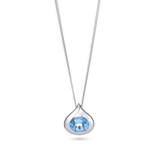 Blue Topaz Droplet Pendant