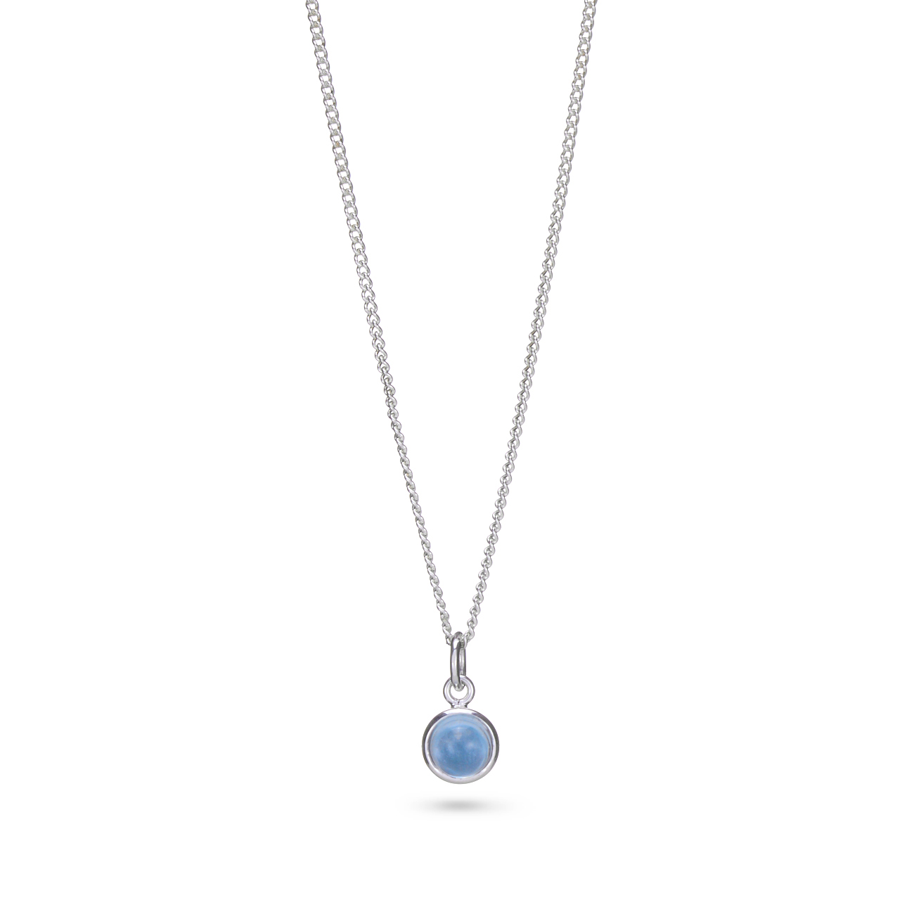 Blue Topaz & Diamond Pendant in 9ct White Gold | Macintyres of Edinburgh