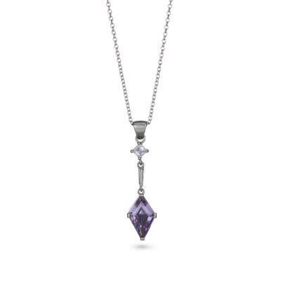 Kite-Shaped Purple Sapphire Pendant
