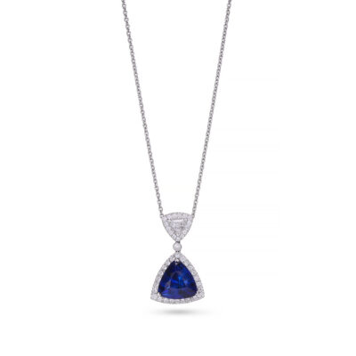 Exquisite Trillion-Cut Sapphire Pendant