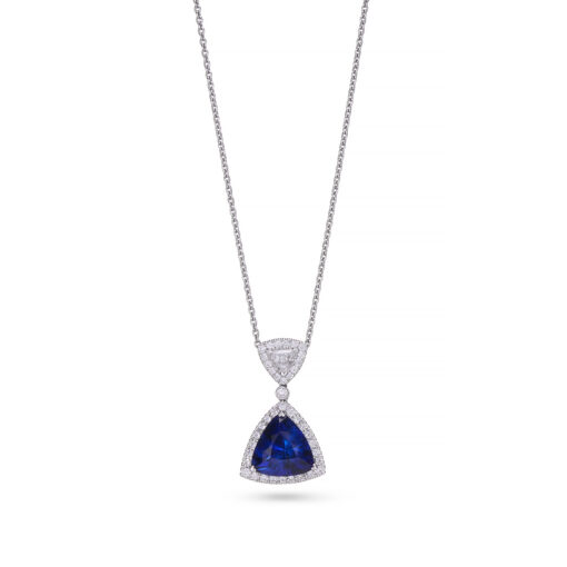 Exquisite Trillion-Cut Sapphire Pendant