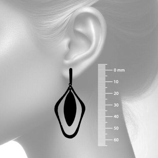 Sterling Silver & Moss Agate Earrings Size Guide
