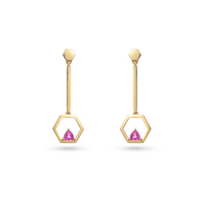 Ruby Geometric Drop Earrings