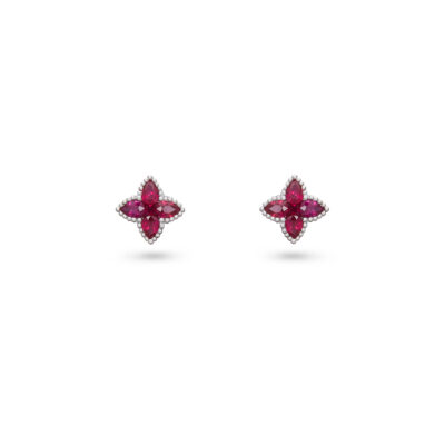 Ruby Star Stud Earrings