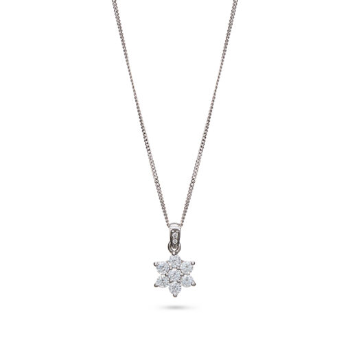 Diamond Flower Cluster Pendant