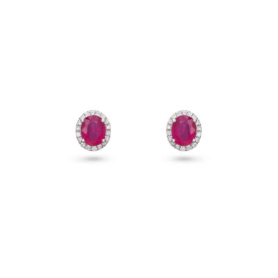 Oval Ruby Stud Earrings