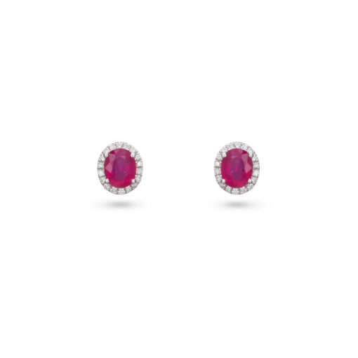 Oval Ruby Stud Earrings