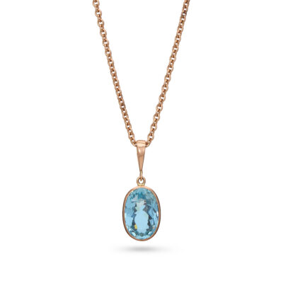 Rose Gold Aquamarine Pendant