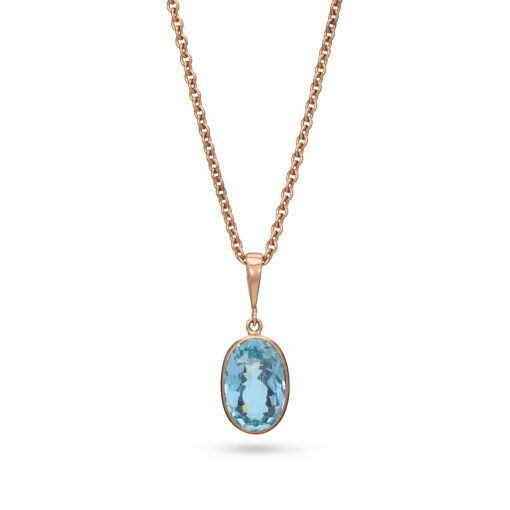 Rose Gold Aquamarine Pendant