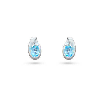 Silver Blue Topaz Earrings